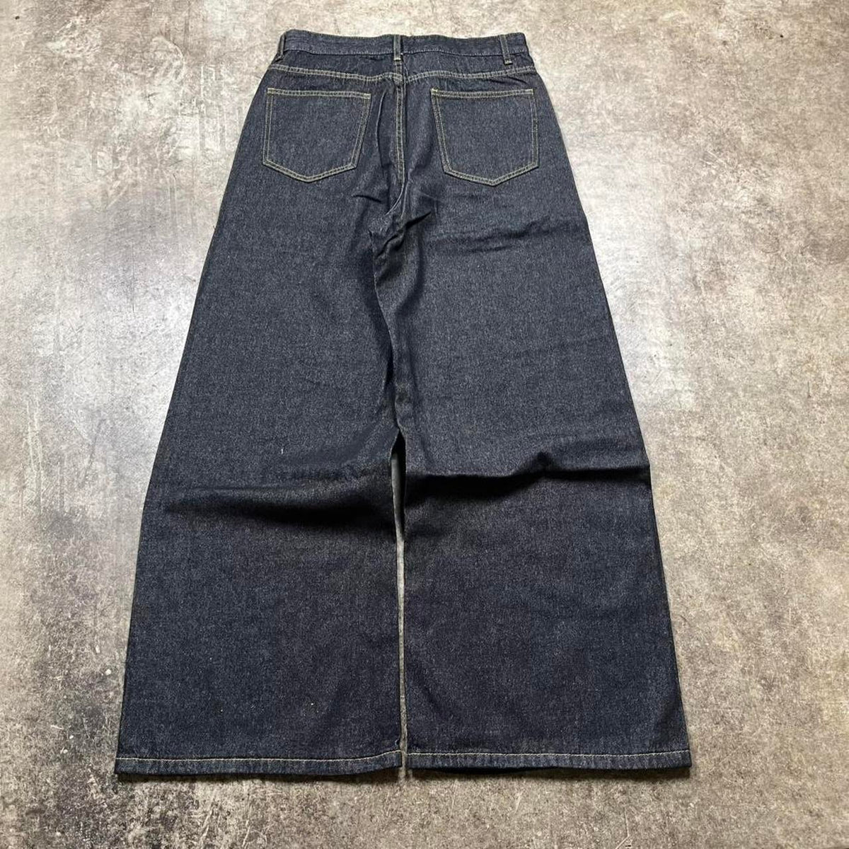 Midnight  Indigo Raw Wide-Leg Denim
