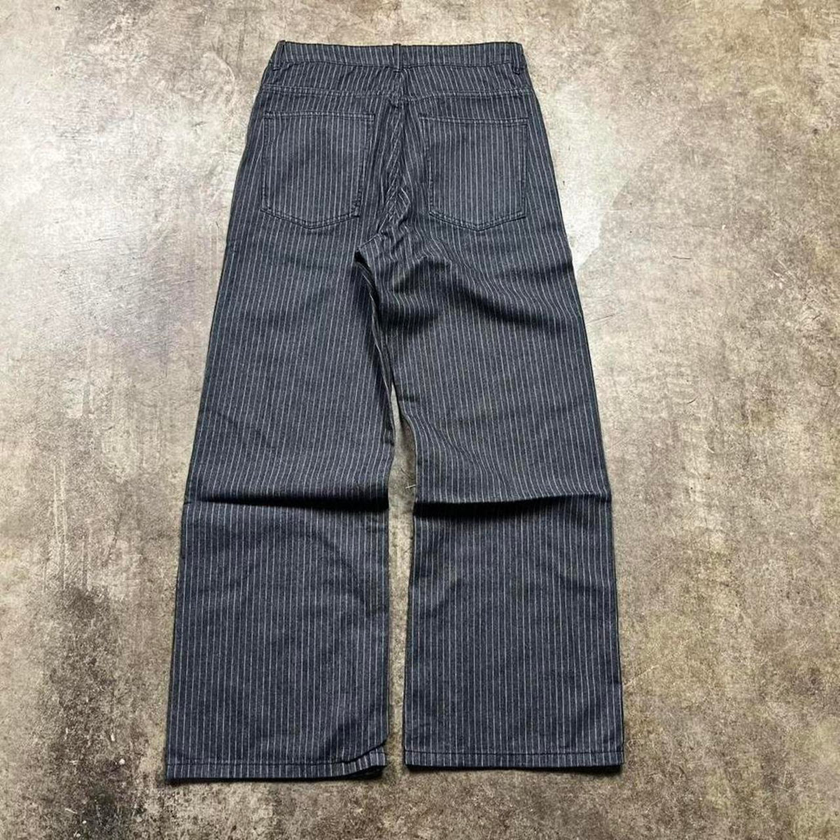 Pinstripe Wide-Leg Denim
