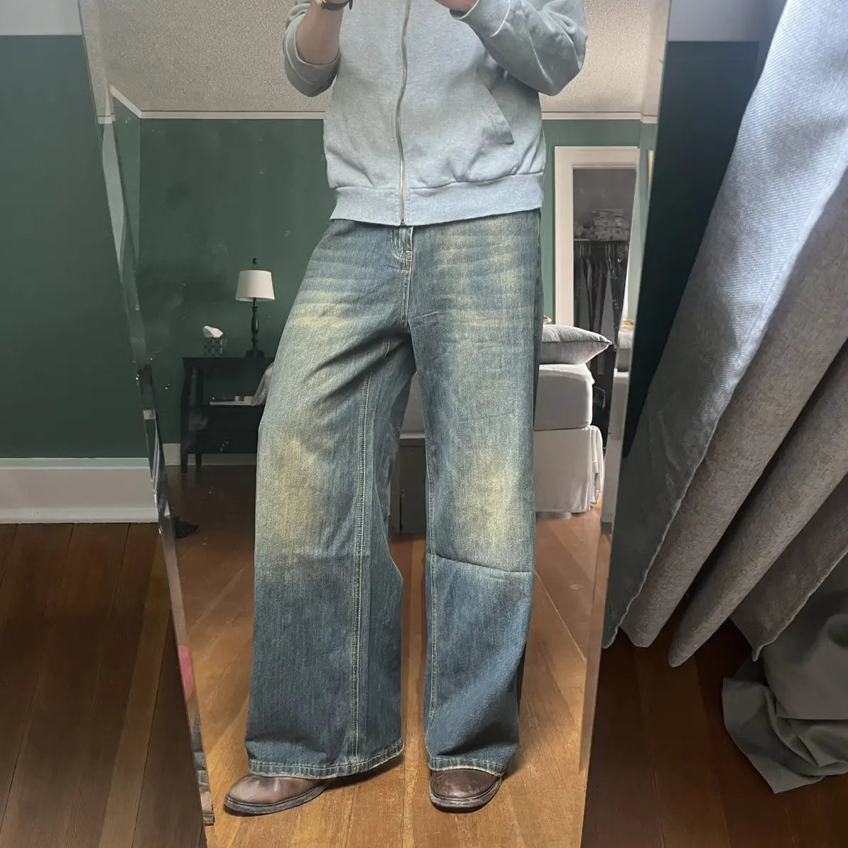 Sailor Brown Wide-Leg Denim Pant