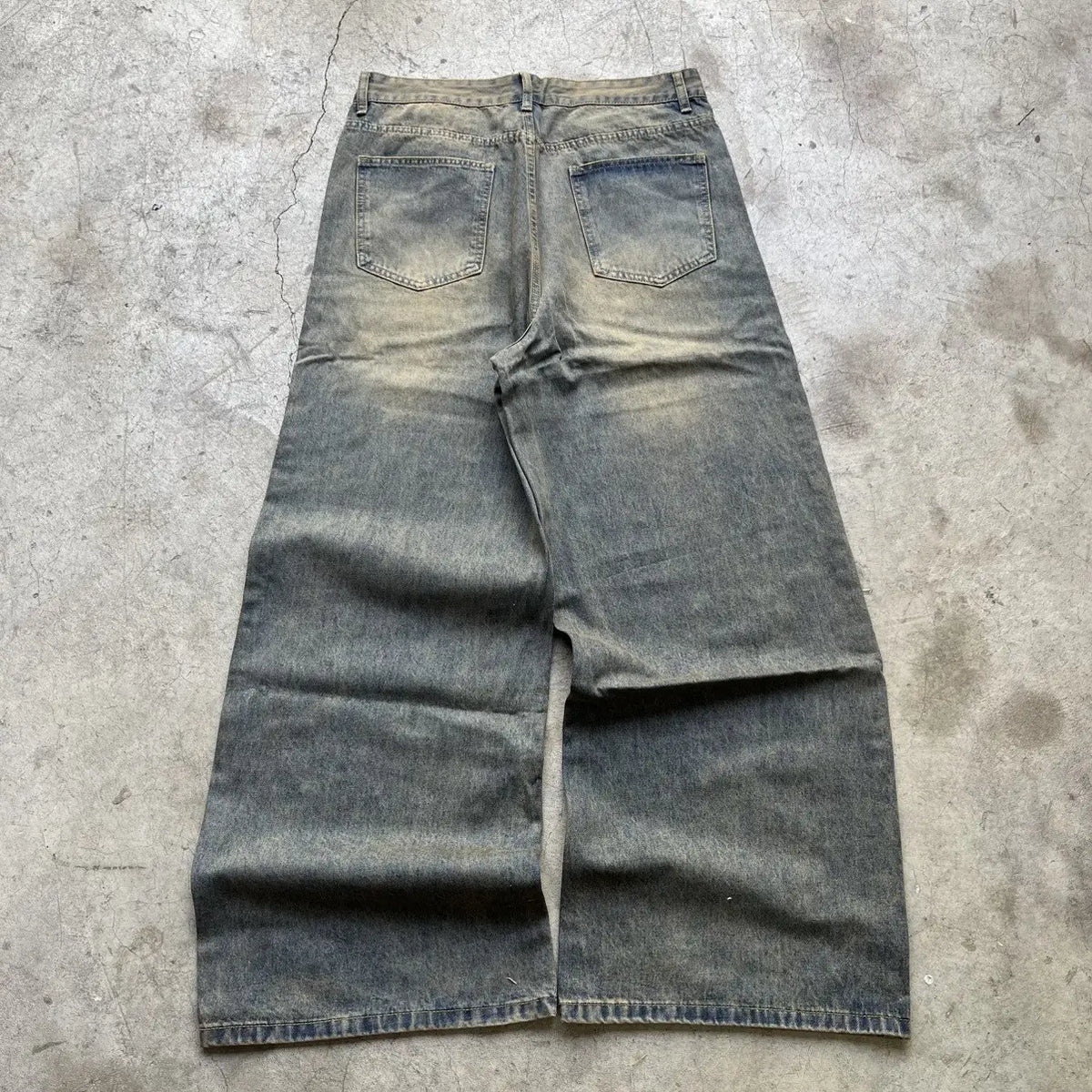 Baggy Sand Faded Wide-Leg Jeans